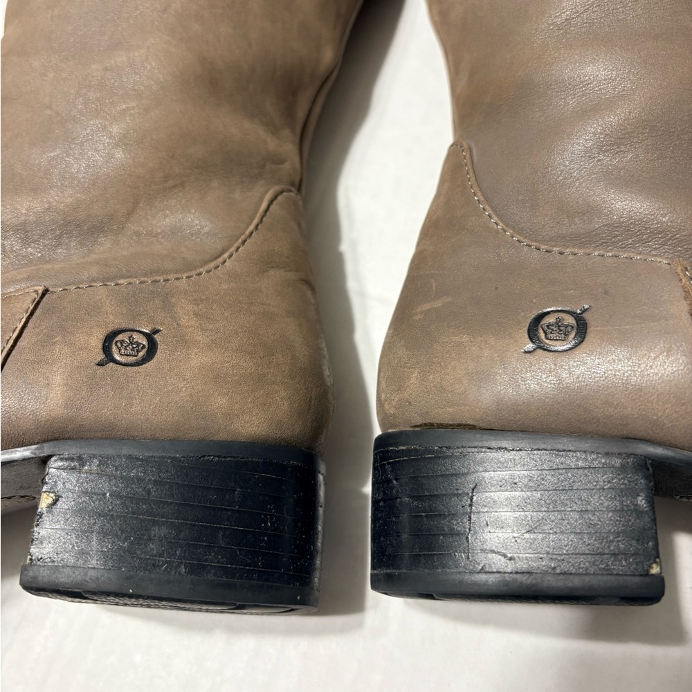 Women's Born Taupe Knee-High Nubuck Leather Boots.‎ Soft Fleece Insulation. Zip - Picture 16 of 16